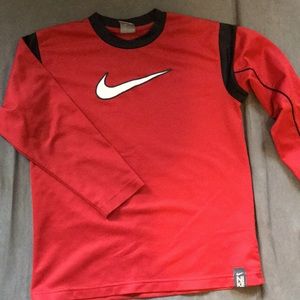 Vintage Nike shirt red black swish boys basketball jersey shirt M